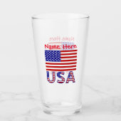 VSAVerenigde Staten Amerika Vlag Rood Personalisat Glas (Voorkant)