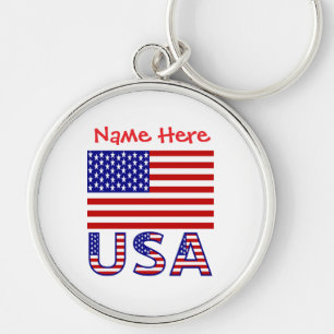 VSAVerenigde Staten AmerikaRond Gepersonaliseerd Sleutelhanger