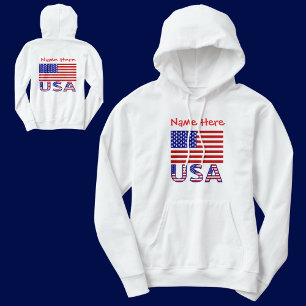 VSAVerenigde Staten AmerikaRood Gepersonaliseerd D Hoodie