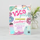 VSCO Birthday-uitnodiging, VSCO-meisjesverjaardag Kaart (Staand voorkant)