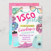 VSCO Birthday-uitnodiging, VSCO-meisjesverjaardag Kaart (Voorkant / Achterkant)