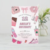 VSCO Tienermeisje's Party Verjaardag Uitnodiging (Staand voorkant)