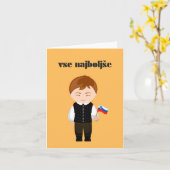 Vse najboljše, Sloveense gelukkige verjaardag Kaart (Gele Bloem)