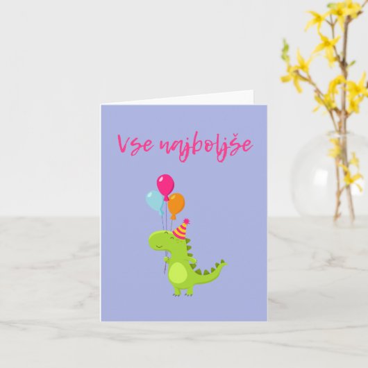 Vse najboljše, Sloveense gelukkige verjaardag Kaart (Gele Bloem)