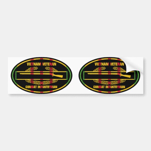 VSR Combat Infantryman Badge 2 voor 1 Euro-sticker Bumpersticker (Voorkant)
