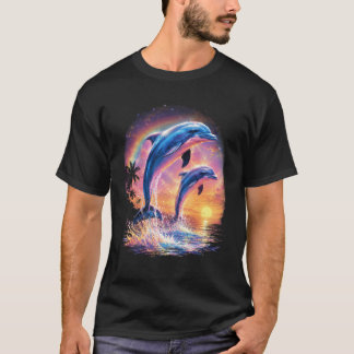 vSymfonie Dolfijn Meme Regenboog Zonsondergang Oce T-shirt