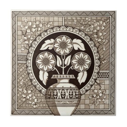 VT0007 Reproduction Antiek Transferware Tegeltje (Voorkant)