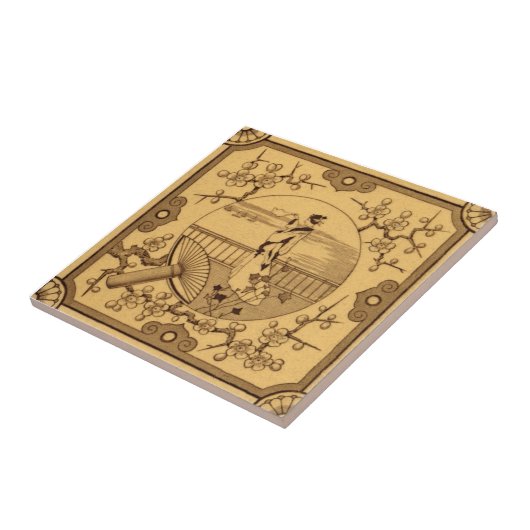 VT0011 Reproduction Antiek Transferware Tegeltje (Zijkant)