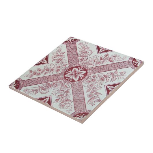 VT0040 Reproduction Antiek Transferware Tegeltje (Zijkant)