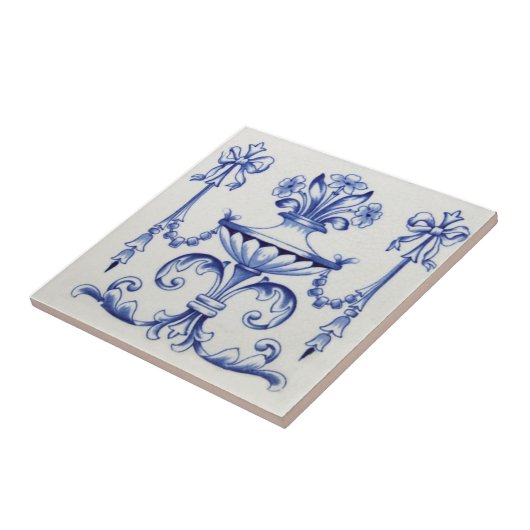 VT0041 Reproduction Antiek Transferware Tegeltje (Zijkant)