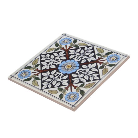 VT0042 Reproduction Antiek Transferware Tegeltje (Zijkant)