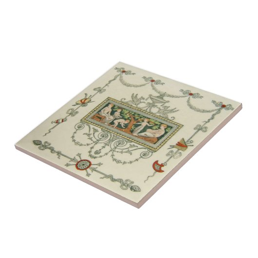 VT0046 Reproduction Antiek Transferware Tegeltje (Zijkant)