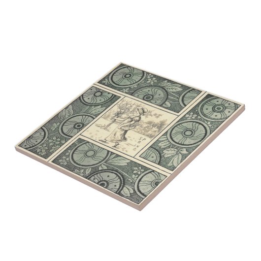 VT0049 Reproduction Antiek Transferware Tegeltje (Zijkant)