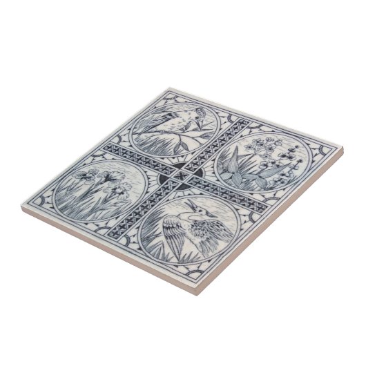 VT0050 Reproduction Antiek Transferware Tegeltje (Zijkant)