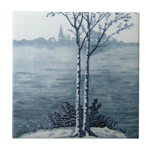 VT0066 Reproduction Antiek Transferware Tegeltje (Voorkant)