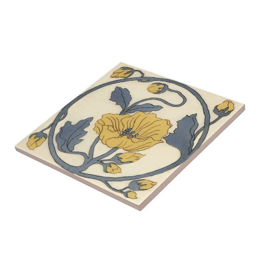 VT0080 Reproduction Antiek Transferware Tegeltje (Zijkant)