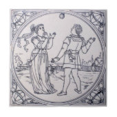 VT0094 Reproduction Antiek Transferware Tegeltje (Voorkant)