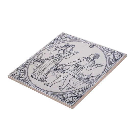 VT0094 Reproduction Antiek Transferware Tegeltje (Zijkant)