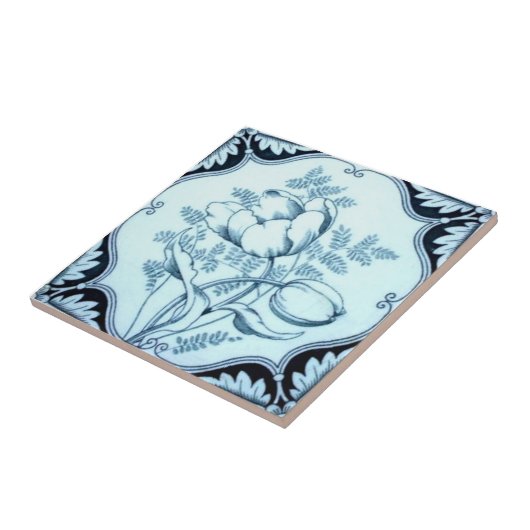 VT0101 Reproduction Antiek Transferware Tegeltje (Zijkant)