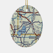 Vt. Atkinson WI  Map Keramisch Ornament (Rechts)