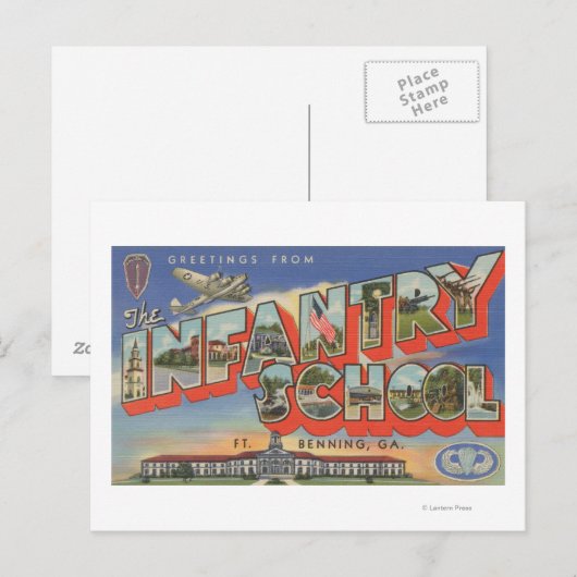 Vt. Benning, Georgia - infanterieschool Briefkaart (Voorkant / Achterkant)