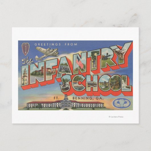 Vt. Benning, Georgia - infanterieschool Briefkaart (Voorkant)