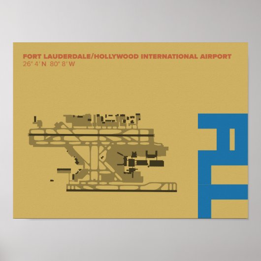 Vt. Diagram-Poster van de luchthaven Lauderdale (F Poster (Voorkant)