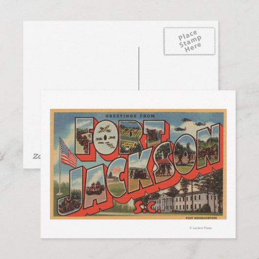 Vt. Jackson, South Carolina - Large Letter Scene Briefkaart (Voorkant / Achterkant)