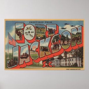 Vt. Jackson, South Carolina - Large Letter Scene Poster