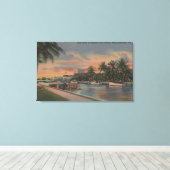 Vt. Lauderdale, FL - New River Uitzicht & Andrews Canvas Afdruk (Insitu (Houten vloer))