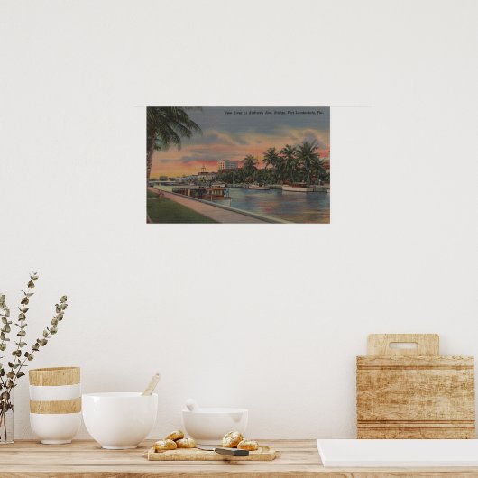 Vt. Lauderdale, FL - New River Uitzicht & Andrews Poster (Keuken)