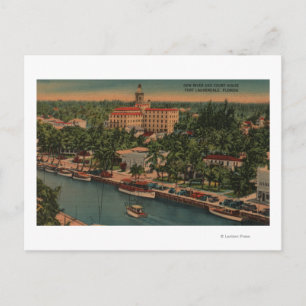 Vt. Lauderdale, FL - Uitzicht New River & Court Briefkaart