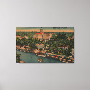 Vt. Lauderdale, FL - Uitzicht New River & Court Canvas Afdruk