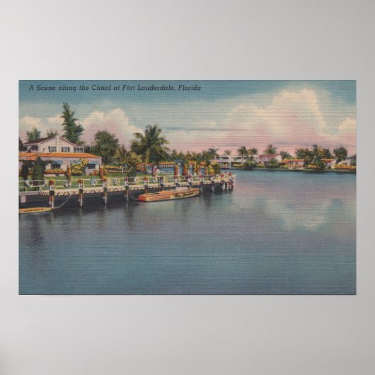 Vt. Lauderdale, Florida - Canal Scene Poster (Voorkant)