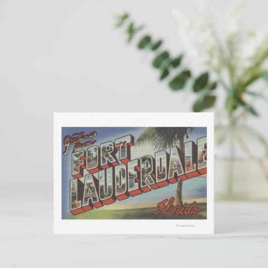 Vt. Lauderdale, Florida - Grote Letter-scènes Briefkaart (Staand voorkant)