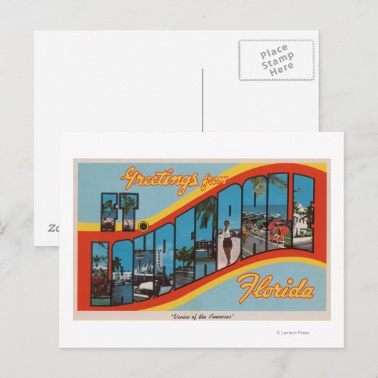 Vt. Lauderdale, Florida - Large Letter Scenes 2 Briefkaart (Voorkant / Achterkant)