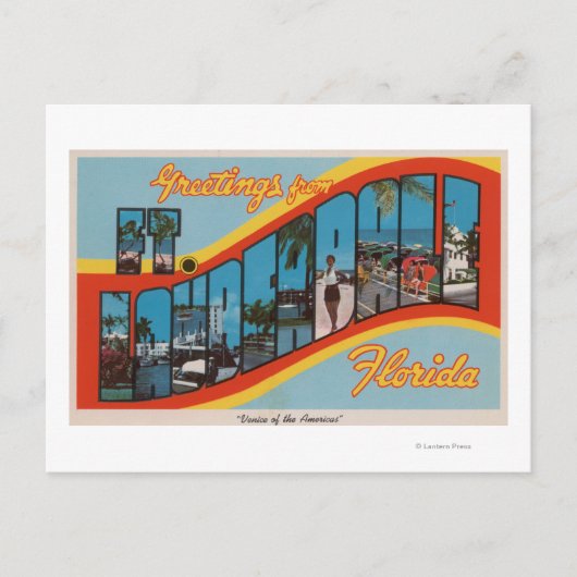 Vt. Lauderdale, Florida - Large Letter Scenes 2 Briefkaart (Voorkant)