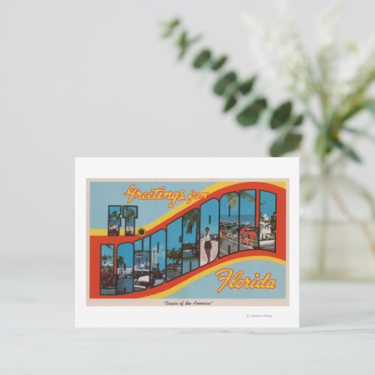Vt. Lauderdale, Florida - Large Letter Scenes 2 Briefkaart (Staand voorkant)