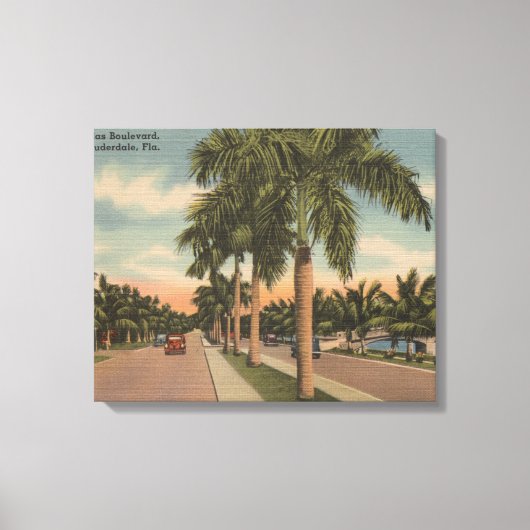 Vt. Lauderdale, Florida - Uitzicht van Las Olas Canvas Afdruk (Voorkant)