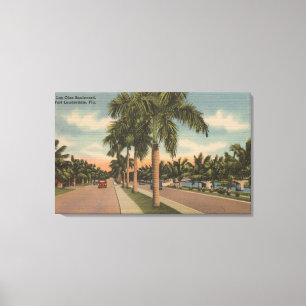Vt. Lauderdale, Florida - Uitzicht van Las Olas Canvas Afdruk