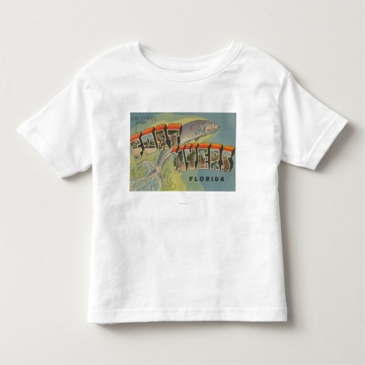 Vt. Myers, Florida - Grote letterscènes Kinder Shirts (Voorkant)