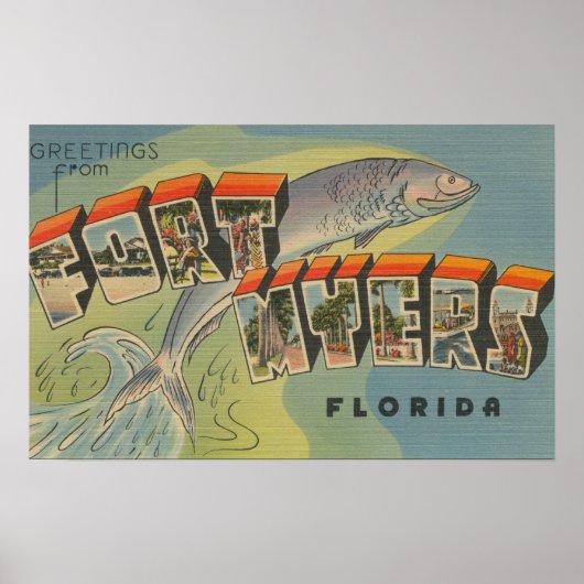 Vt. Myers, Florida - Grote letterscènes Poster (Voorkant)