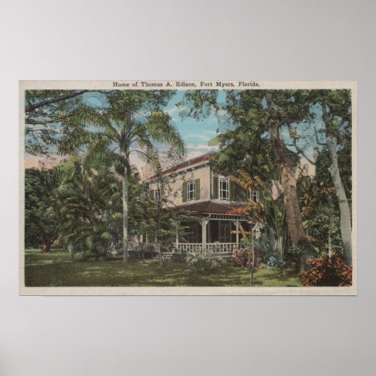 Vt. Myers, Florida - Uitzicht van Thomas Edison Ho Poster (Voorkant)