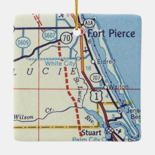 Vt. Pierce en Stuart Florida Keramisch Ornament (Achterkant)
