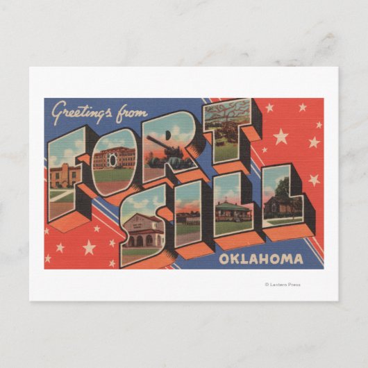 Vt. Sill, Oklahoma - Grote letterscènes Briefkaart (Voorkant)