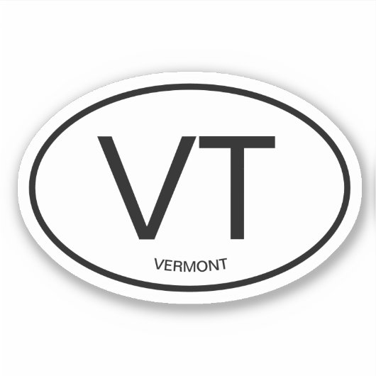 VT Vermont staat afkorting code vinyl auto Sticker (Voorkant)