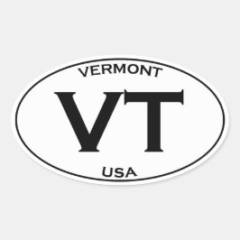 VT - Vermont Verenigde Staten Ovaal Logo Ovale Sticker