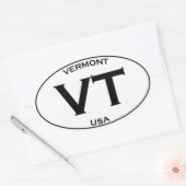 VT - Vermont Verenigde Staten Ovaal Logo Ovale Sticker (Envelop)