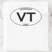 VT - Vermont Verenigde Staten Ovaal Logo Ovale Sticker (Tas)