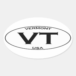 VT - Vermont Verenigde Staten Ovaal Logo Ovale Sticker
